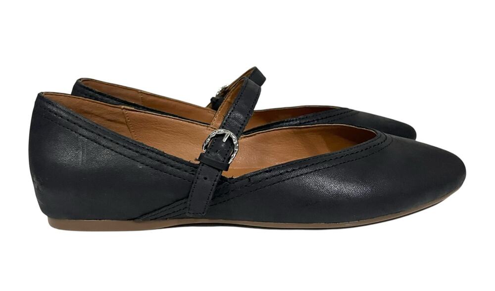 Lucky Brand Women's Black Leather Cyrena Mary Jane Flats Shoes Size 8